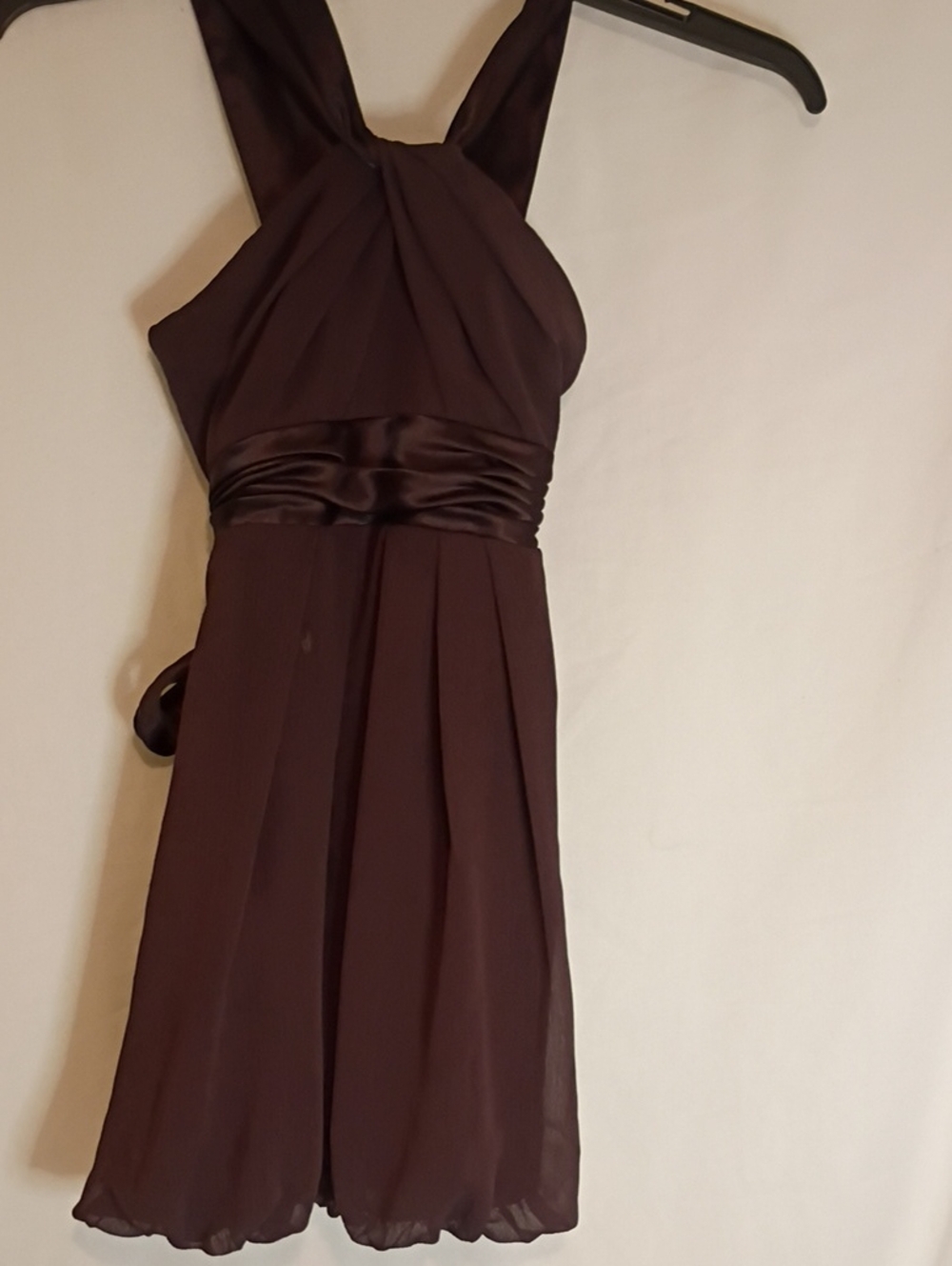 Elegant Girls Brown Cocktail Dress with Satin Waistband Size 6
